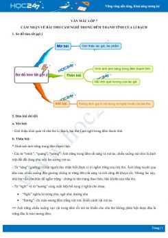 Cảm nhận về bài thơ Cảm nghĩ trong đêm thanh tĩnh của Lí Bạch