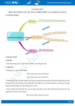 Phân tích Những câu tục ngữ về thiên nhiên và lao động sản xuất