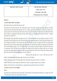 Bộ 5 đề thi thử THPT QG môn Ngữ văn năm 2021-2022 có đáp án trường THPT Lê Lợi