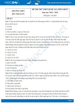 Bộ 5 đề thi thử THPT QG môn GDCD năm 2021-2022 trường THPT Bùi Thị Xuân