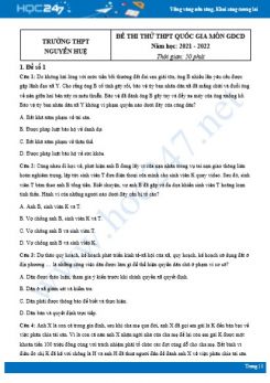 Bộ 5 đề thi thử THPT QG môn GDCD năm 2021-2022 trường THPT Nguyễn Huệ