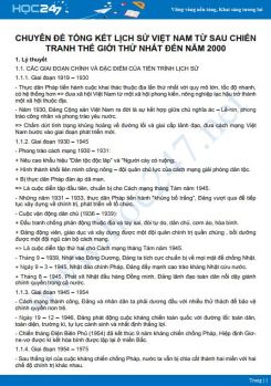 Chuyên đề Tổng kết lịch sử Việt Nam từ sau chiến tranh thế giới thứ nhất đến năm 2000
