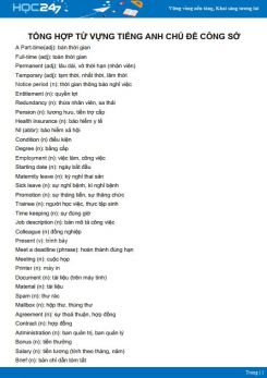 Tổng hợp từ vựng tiếng Anh chủ đề công sở