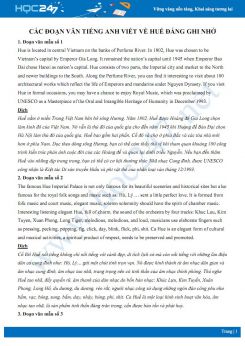 Các đoạn văn Tiếng Anh viết về Huế đáng ghi nhớ