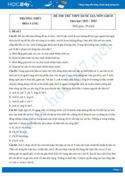 Bộ 5 đề thi thử THPT QG môn GDCD năm 2021-2022 trường THPT Hòa Vang