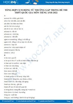 Tổng hợp Cụm động từ thường gặp trong đề thi THPT Quốc gia môn Tiếng Anh 2022