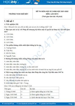 Bộ 5 đề thi giữa HK2 môn Lịch sử 9 có đáp án năm 2021-2022 Trường THCS Ngô Mây