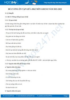 Đề cương ôn tập giữa HK2 môn GDCD 8 năm 2021-2022