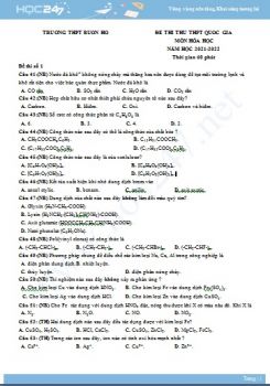 Bộ 5 đề thi thử THPT QG môn Hóa học năm 2021-2022 có đáp án Trường THPT Minh Hóa