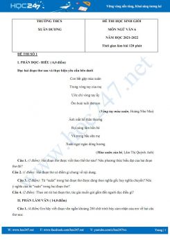 Bộ 3 đề thi HSG môn Ngữ văn 6 năm 2022 Trường THCS Xuân Dương có đáp án