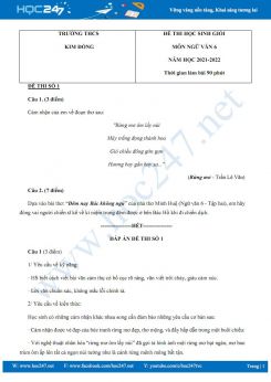 Bộ 3 đề thi HSG môn Ngữ văn 6 năm 2022 Trường THCS Kim Đồng có đáp án