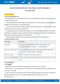 Bài tập chuyên đề Quy Luật Phân Li môn Sinh học 9