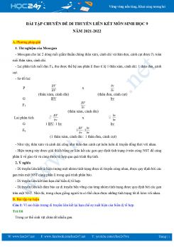 Bài tập chuyên đề Di Truyền Liên Kết môn Sinh học 9