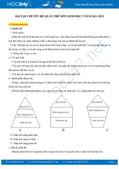Bài tập chuyên đề Quần Thể môn Sinh học 9