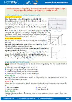 Phương pháp giải bài tập về sự phụ thuộc của cường độ dòng điện vào hiệu điện thế giữa hai đầu dây dẫn môn Vật Lý 9 năm 2021-2022