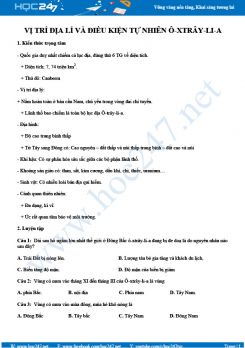 Lý thuyết về Vị trí địa lý và điều kiện tự nhiên của Ô-xtrây-li-a Địa lí 11