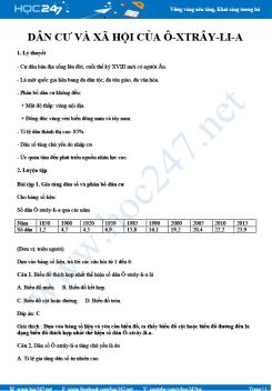 Kiến thức trọng tâm về Dân cư và xã hội của Ô-xtrây-li-a Địa lí 11