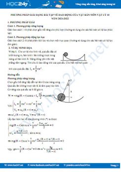 Phương pháp giải dạng bài tập về dao động của vật rắn môn Vật Lý 10 năm 2021-2022