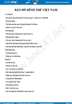 Kiến thức trọng tâm về Bản đồ hình thể Việt Nam Địa lí 12