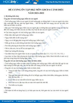 Đề cương ôn tập HK2 môn GDCD 6 năm 2021-2022 Cánh diều