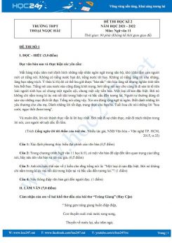 Bộ 3 đề thi HK2 môn Ngữ văn 11 có đáp án năm 2021-2022 trường THPT Thoại Ngọc Hầu