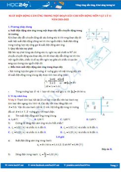 Suất điện động cảm ứng trong một đoạn dây chuyển động môn Vật Lý 11 năm 2021-2022