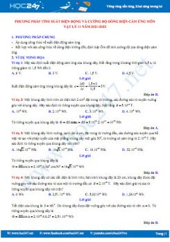 Phương pháp tính suất điện động và cường độ dòng điện cảm ứng môn Vật Lý 11 năm 2021-2022