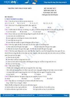 Bộ 5 đề thi HK2 môn Hóa học 10 năm 2021-2022 có đáp án Trường THPT Phan Ngọc Hiển