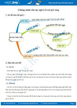 Chứng minh câu tục ngữ Lời nói gói vàng