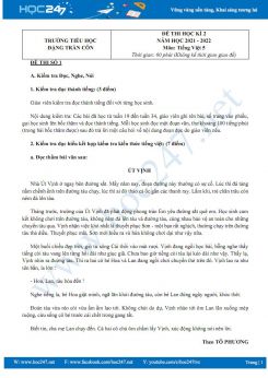 Bộ 3 đề thi HK2 môn Tiếng Việt 5 có đáp án năm 2021-2022 Trường TH Đặng Trần Côn