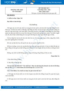 Bộ 3 đề thi HK2 môn Tiếng Việt 5 có đáp án năm 2021-2022 Trường TH Tô Vĩnh Diện