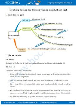 Hãy chứng tỏ rằng Bác Hồ sống vô cùng giản dị, thanh bạch