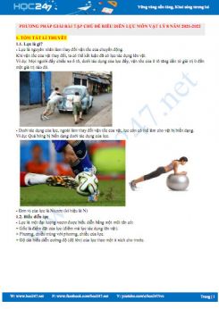 Phương pháp giải bài tập chủ đề biểu diễn lực môn Vật Lý 8 năm 2021-2022