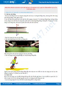 Phương pháp giải bài tập chủ đề sự cân bằng lực, quán tính môn Vật Lý 8 năm 2021-2022