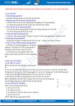Phương pháp giải bài tập chủ đề gương cầu lồi môn Vật Lý 8 năm 2021-2022