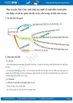 Đọc truyện Tấm Cám, anh (chị) suy nghĩ về cuộc đấu tranh giữa cái thiện và cái ác, giữa cái tốt và kẻ xấu trong xã hội xưa và nay