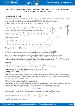 Bài toán giao thoa khi có bản mỏng độ dày e đặt trước một trong hai khe môn Vật Lý 12