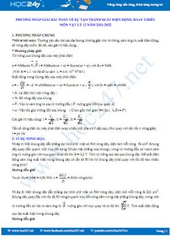 Phương pháp giải bài toán về sự tạo thành suất điện động xoay chiều môn Vật Lý 12
