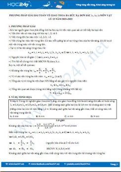 Phương pháp giải bài toán về giao thoa ba bức xạ đơn sắc λ1, λ2, λ3 môn Vật Lý 12