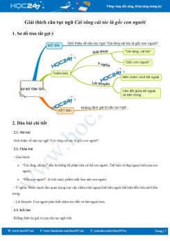 Giải thích câu tục ngữ Cái răng cái tóc là gốc con người