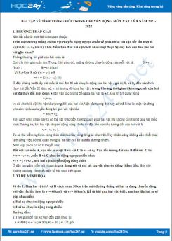 Bài tập về tính tương đối trong chuyển động môn Vật Lý 8 năm 2021-2022