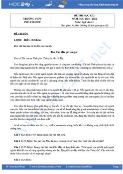 Bộ 3 đề thi HK2 môn Ngữ văn 11 có đáp án năm 2021-2022 trường THPT Phó Cơ Điều