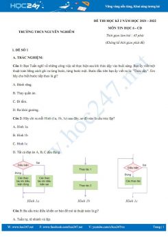 Bộ 3 đề thi HK2 môn Tin học 6 Cánh diều năm 2021-2022 Trường THCS Nguyễn Nghiêm có đáp án