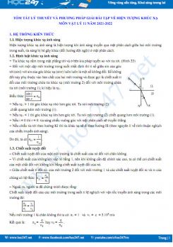 Tóm tắt lý thuyết và phương pháp giải bài tập về hiện tượng khúc xạ môn Vật Lý 11