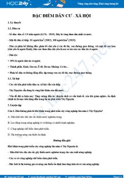 Kiến thức trọng tâm về Đặc điểm Dân cư vùng Tây Nguyên Địa lí 9