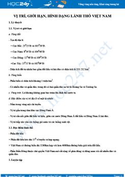 Tổng ôn Vị trí, giới hạn, hình dạng lãnh thổ nước ta Địa lí 8