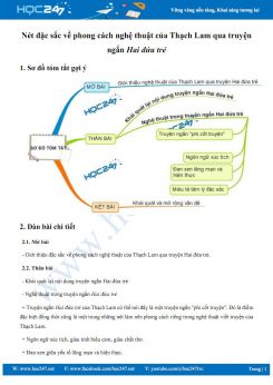 Nét đặc sắc về phong cách nghệ thuật của Thạch Lam qua truyện ngắn Hai đứa trẻ