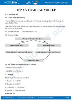 Luyện tập kiến thức Tệp và các thao tác với tệp Tin học 11