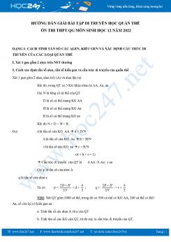 Hướng dẫn giải bài tập Di Truyền Học Quần Thể môn Sinh học 12 năm 2022