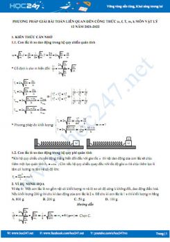 Phương pháp giải bài toán liên quan đến công thức ω, f, t, m, k môn Vật Lý 12 năm 2021-2022